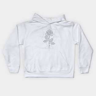 Polygonal Rose Kids Hoodie